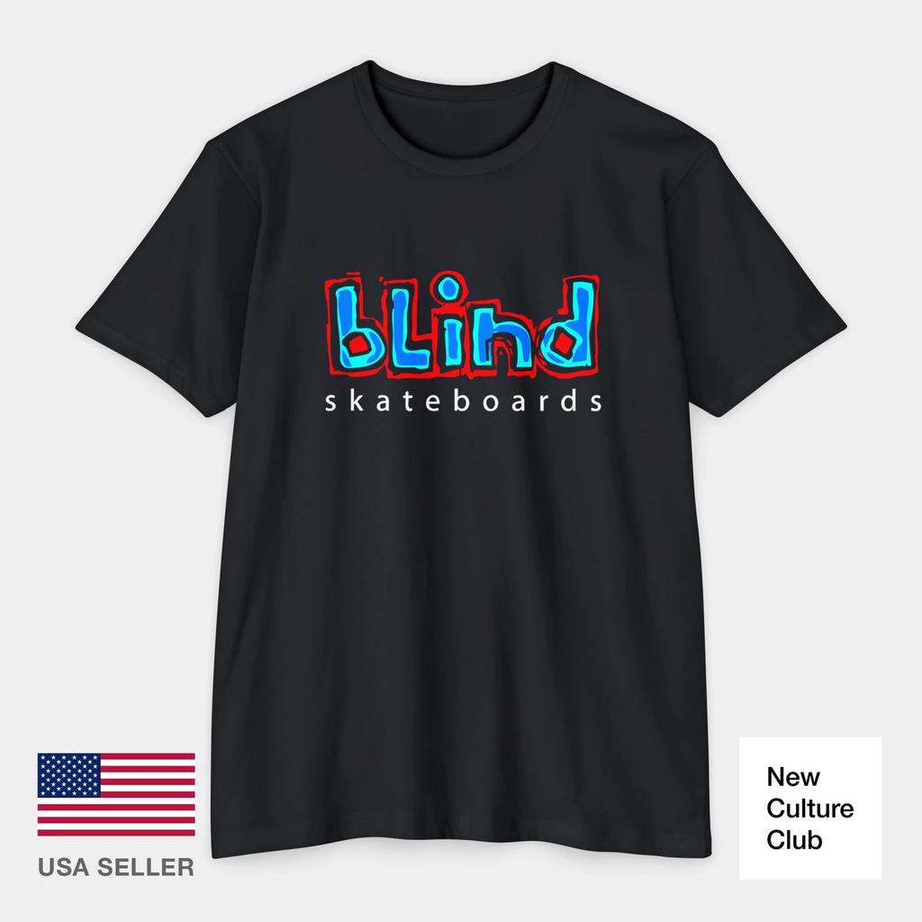 Blind Skateboards 3 Creager Blue Vintage Logo 100% Cotton T-shirt Mens Tees Top Retro Classic CVC Soft Tee