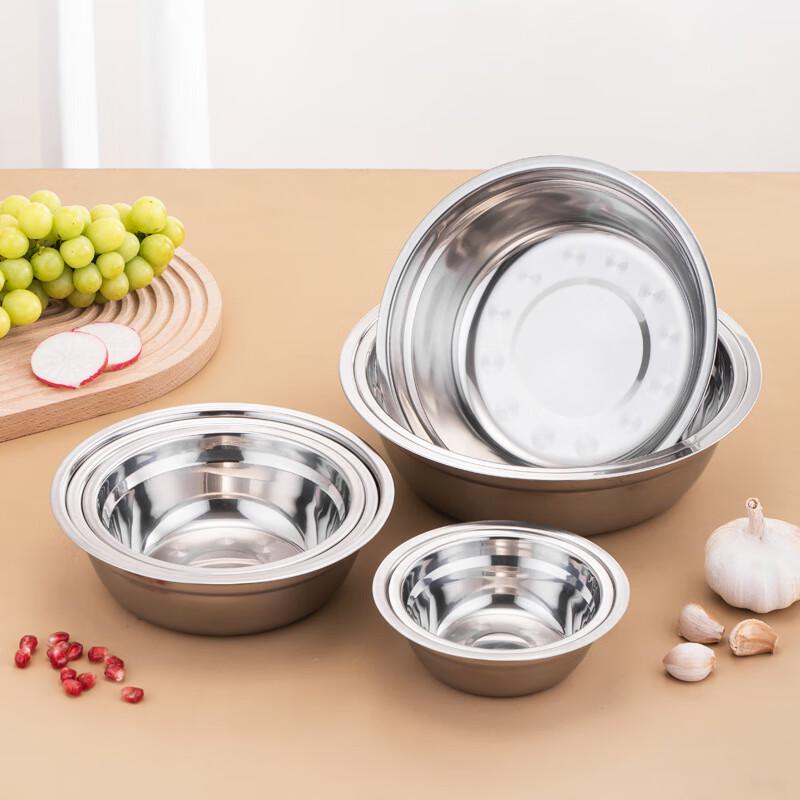 Baizi en 0.5mm Thick Stainless Steel Round Soup Bowls (5-Pack)