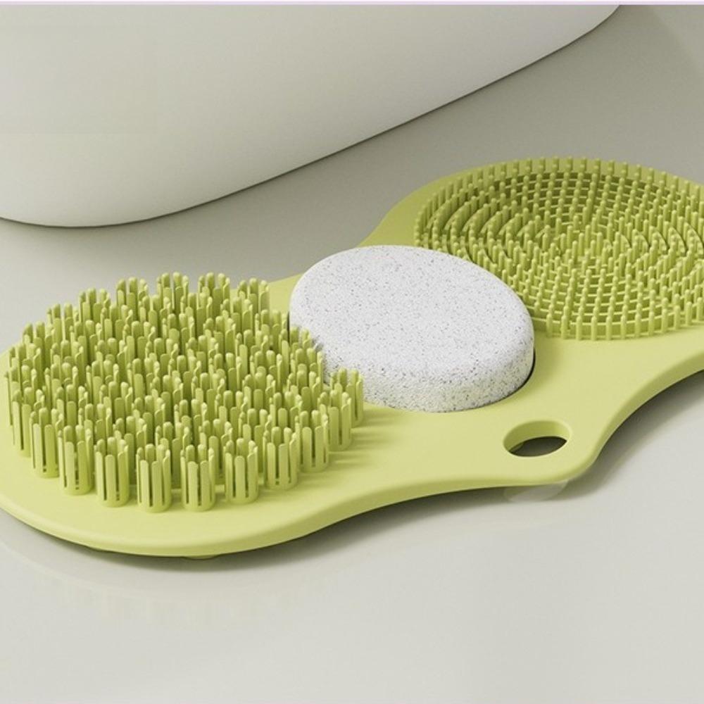 Sponge Texture Shower Massager Mat Suction Cups Non-Slip Bath Mat for Feet and Back зелёный