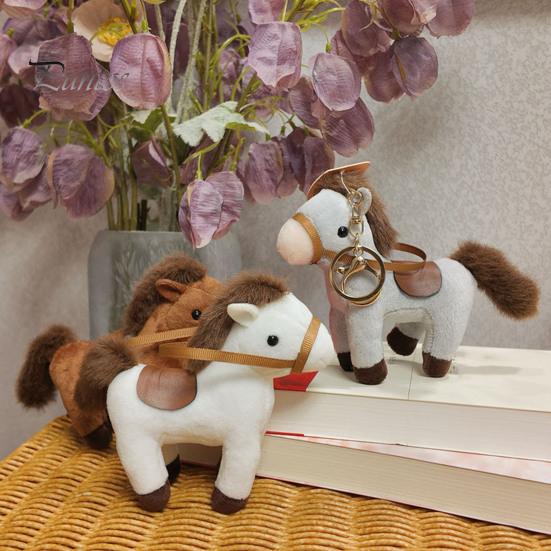 Travel Bag Keychain Pendant Plush Horse Mascot Kids Handbag Charm Accessory Backpacks Handbags Wallets Luggage Accessories Party Favor