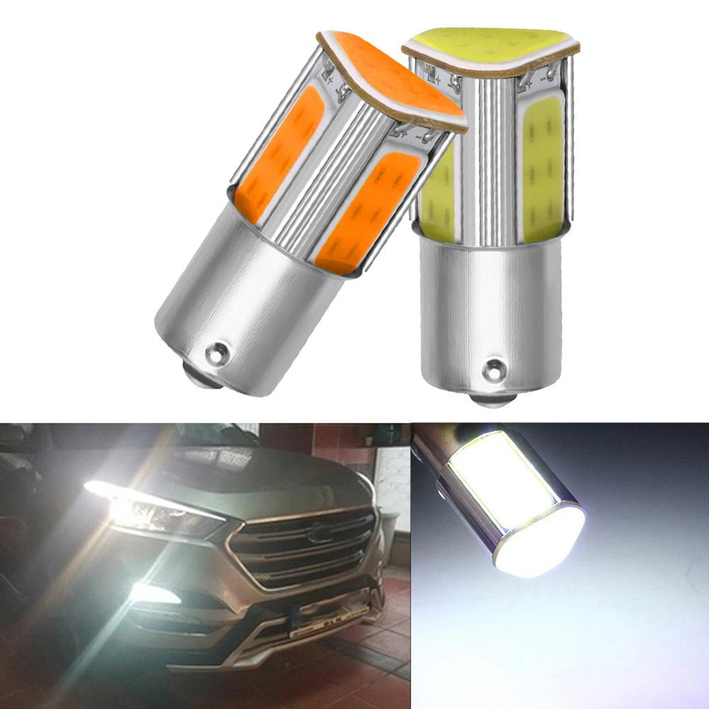 1 x weiße COB-LED mit zwei Kontakten, 1157 bay15d p21/5 W, Auto-LED-Blinkerleuchte, 1156 ba15s p21w, automatische Bremsleuchte, 12 V, rote, gelbe Diode