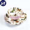 European Bone Cna Kávový šálek Barevný porcelán Butterfly Keramická sada šálků a podšálků na čaj Britský kancelářský šálek na pití Dárek