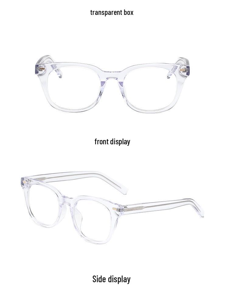 High-End Anti-Blue Light Thick Frame Glasses, Myopia-Compatible, Ultralight Browline Design.