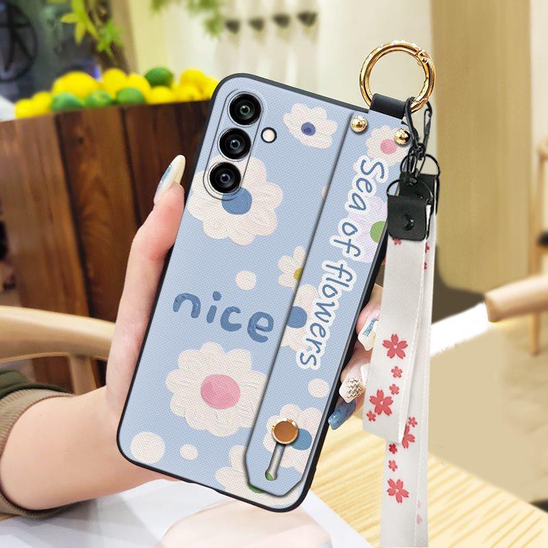 Anti-knock Ring Phone Case For Samsung Galaxy A24/SM-A245F/A25 5G Durable Wrist Strap Protective Kickstand Silicone
