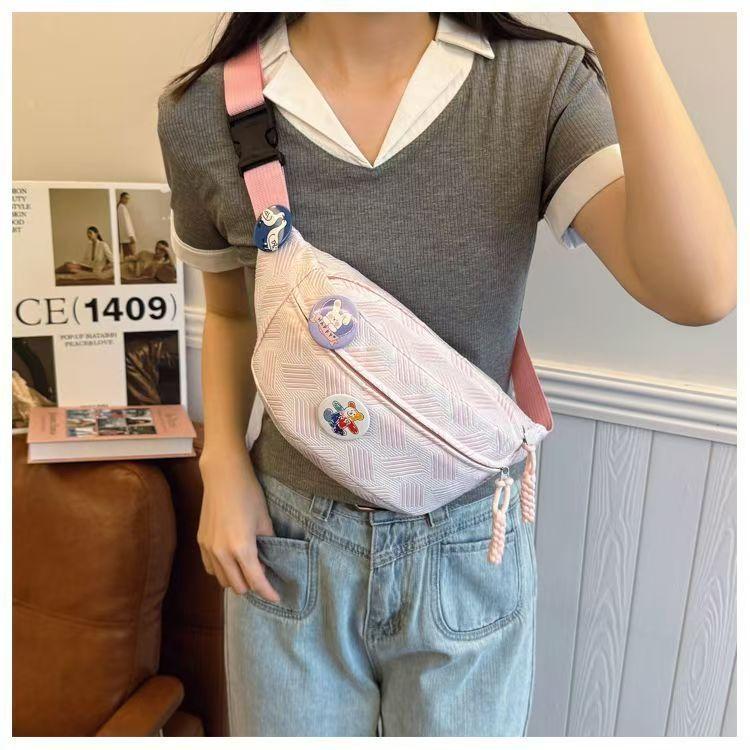 1Pc New Simple and Cute Casual Fanny Pack, Women's Fanny Pack, Fresh Niche Versatile Messenger Bag, Sports Versatile Fashion Breast Bag