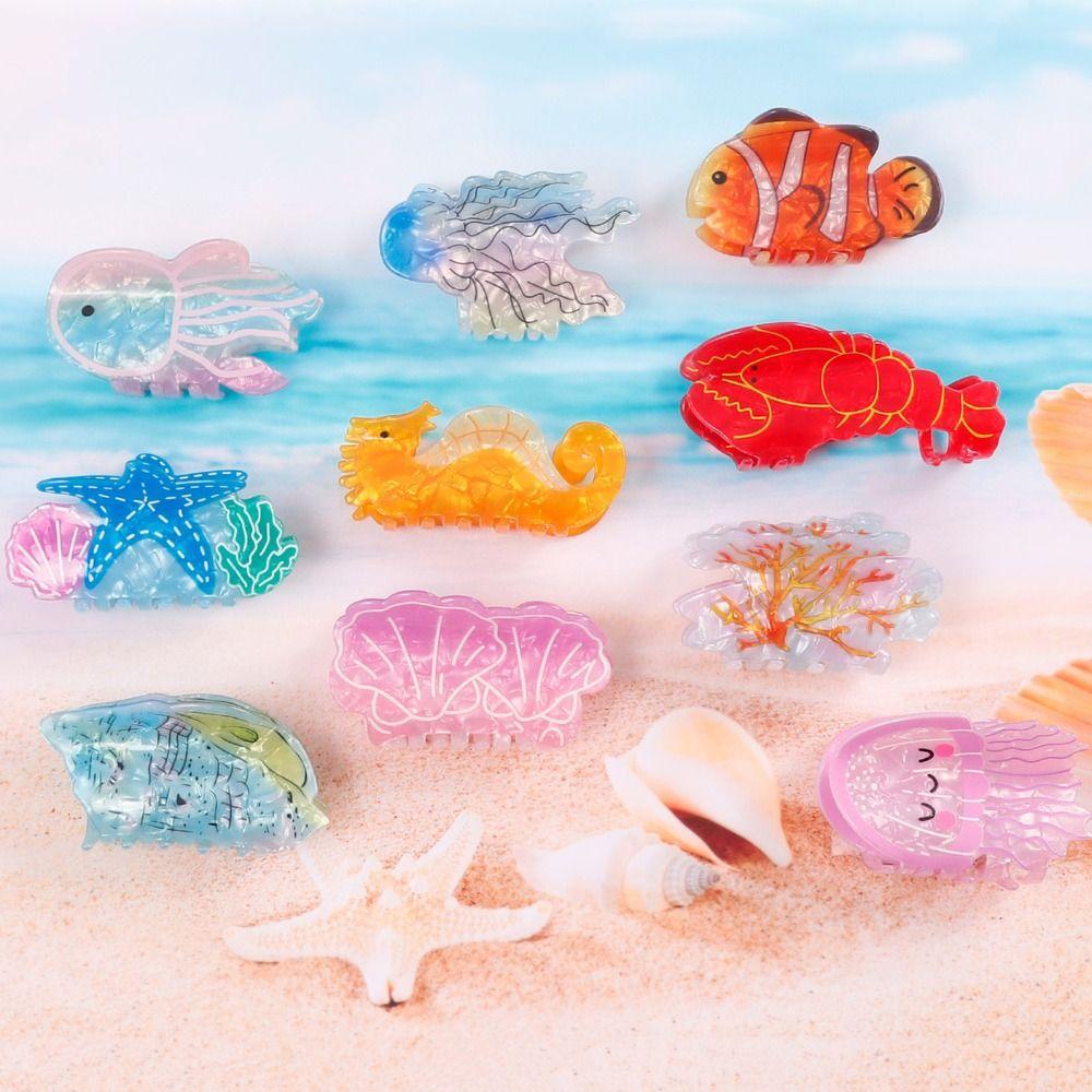 PVC Hair Clip Creative Hair Accessory New Marine Animal Hair Claw  for Women Girls