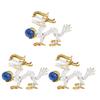 Fourcart Handmade Glass Feng Shui Good Luck At Work Dragon, 2-inch Dragon, Set of 3