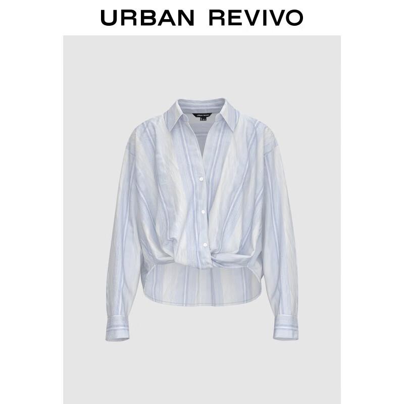 

UR Women s Color-block Stripe Twist-Knot Long Sleeve Blouse L