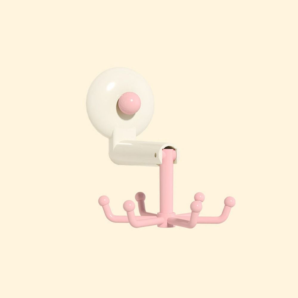 360° Rotating Dopamine 6 Claw Hook Punch-free Wall Mounted Hanger Suction Cup Hook  Household