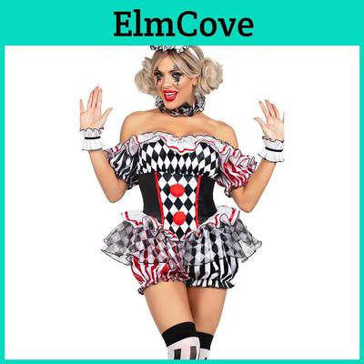 Clown-Cosplay-Kostüm für Damen aus Polyesterstoff mit vielseitigem Performance-Stil