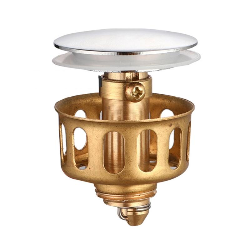 Copper Drain Filter Bounce Cores Sink Drain Plug Sink Basins Drain Basket Sink Stoppers for Bathroom Kitchen