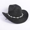 Popular European and American Classic Western Denim Straw Hat, Men's and Women's Fashion Outdoor Sunscreen Sequined Straw Hat