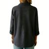 Women's -button -color Cotton And Linen Casual Loose Button-down Collar Blouse Shirt