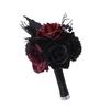 Gothic Bridal Bouquet,Wedding Bouquet for Bride,Black and Red/Purple Bridal Bouquet for Wedding,Ceremony,Anniversary
