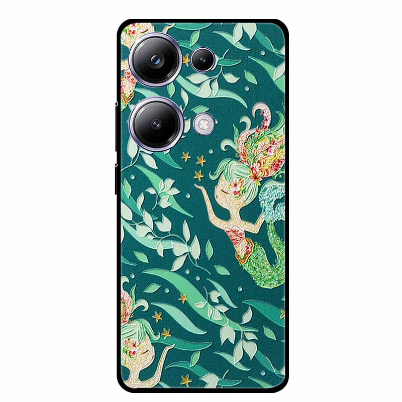 3D Emboss Case For Xiaomi Poco M6 Pro Phone Case Flower Silicone Soft Back Cover For Xiaomi Poco M6 Pro Case PocoM6 M 6 Pro Capa