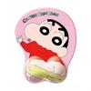 Tapis de souris anime Crayon Shin-Chan avec repose-poignet en silicone Tapis de souris gaming 3D Antidérapant Doux Tapis de bureau Cadeau