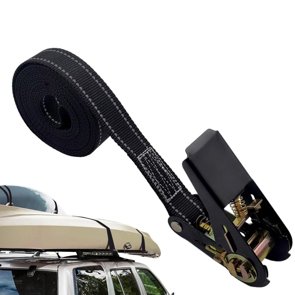 Secure Your Vehicle with Heavy Duty Ratchet Tie Down Straps Strength Adjustable Reinforced Car Tire Straps