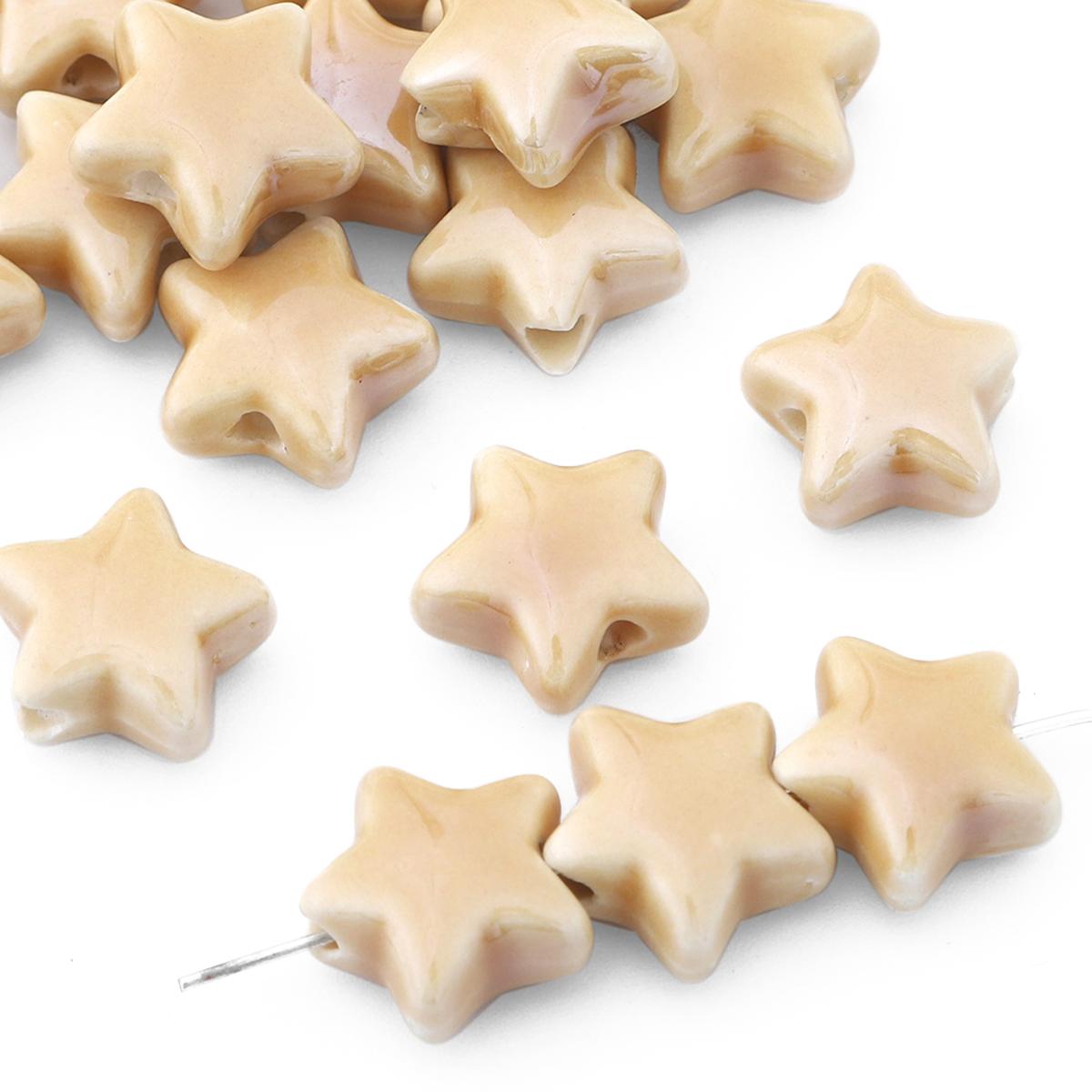 

10 шт., 14 мм, выбор цвета, керамические бусины с пятиконечной звездой для изготовления ювелирных изделий, ожерелье, браслет, серьги «сделай сам» 14mm 10pcs