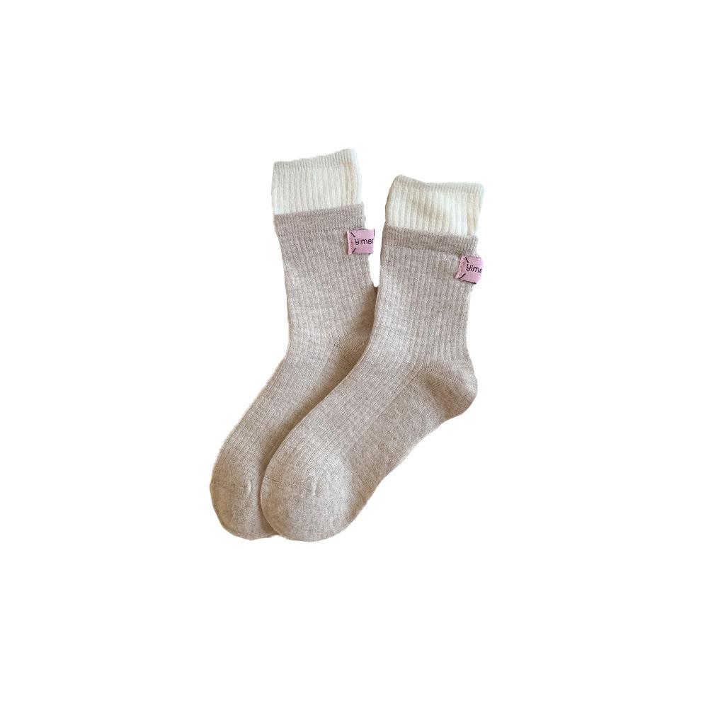 Female Autumn and Winter Warm All Kinds of Soft and Delicate Cloth Standard Wool Tube Pile Socks