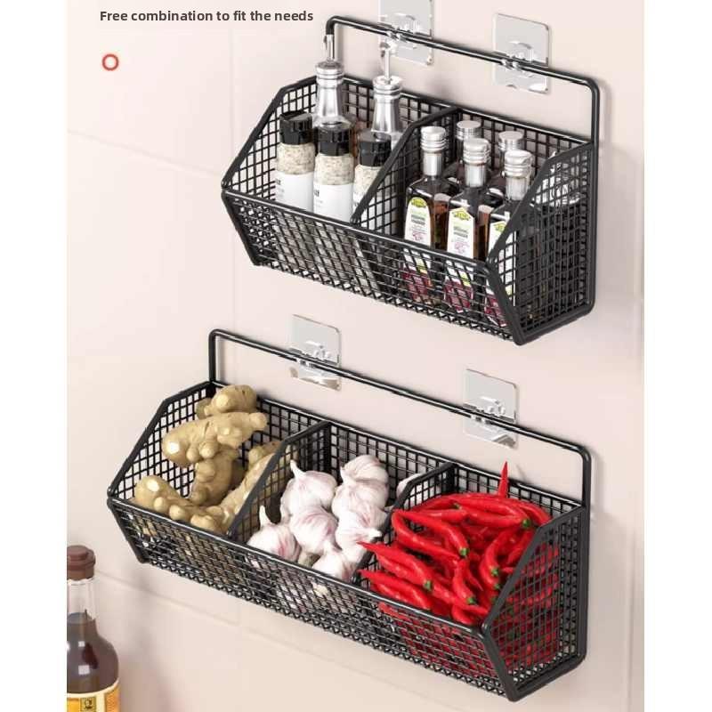 Kitchen Condiments Utensils Organizer Rack Wall Hanging Storage Tools Plate