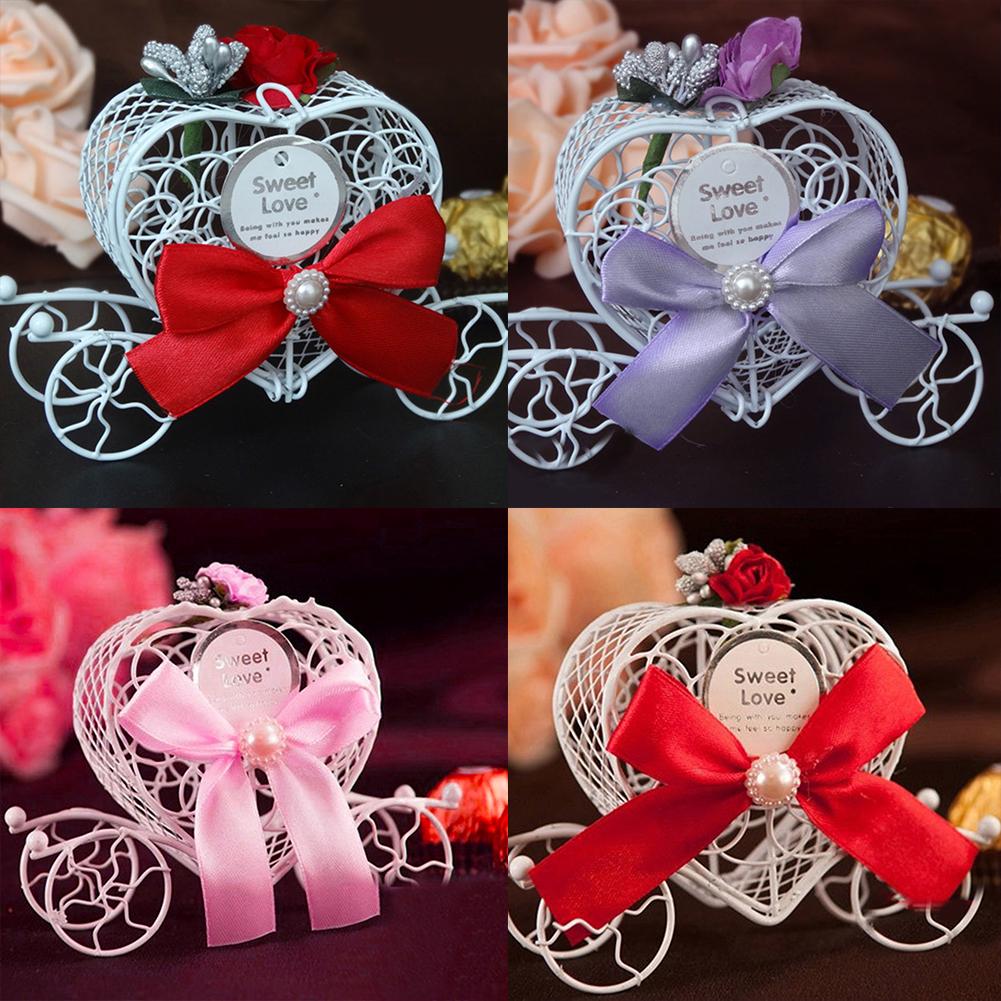 Fashion Ornaments Festival Favours Birthday Carriage Metal Heart Wedding Chocolate Party Candy Box Gift