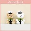 Soft Short Plush Firefighter Bear Keychain Lovable Decorative Plush Toy For Kids