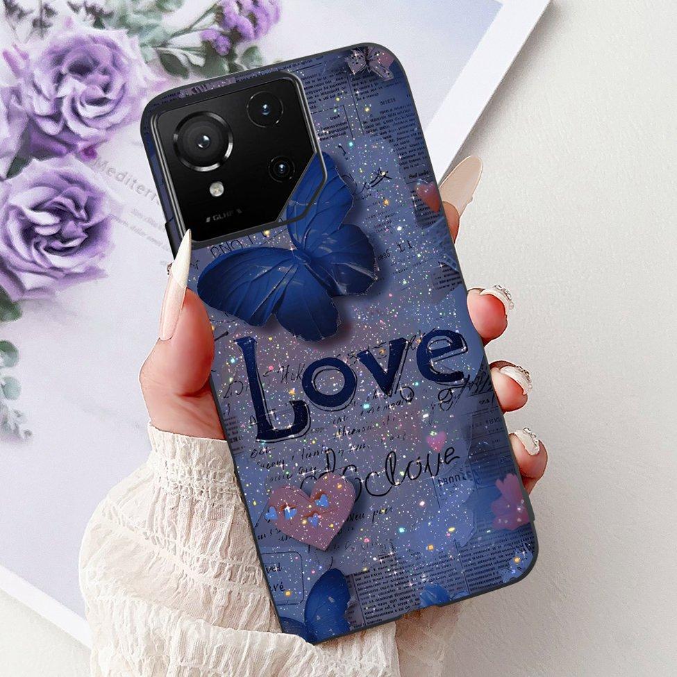 For Asus ROG Phone 9 Pro Back Cover For Asus ROG Phone 9 Case Silicone Cute Cat Luxury Love Funny Painted Shockproof Bumper