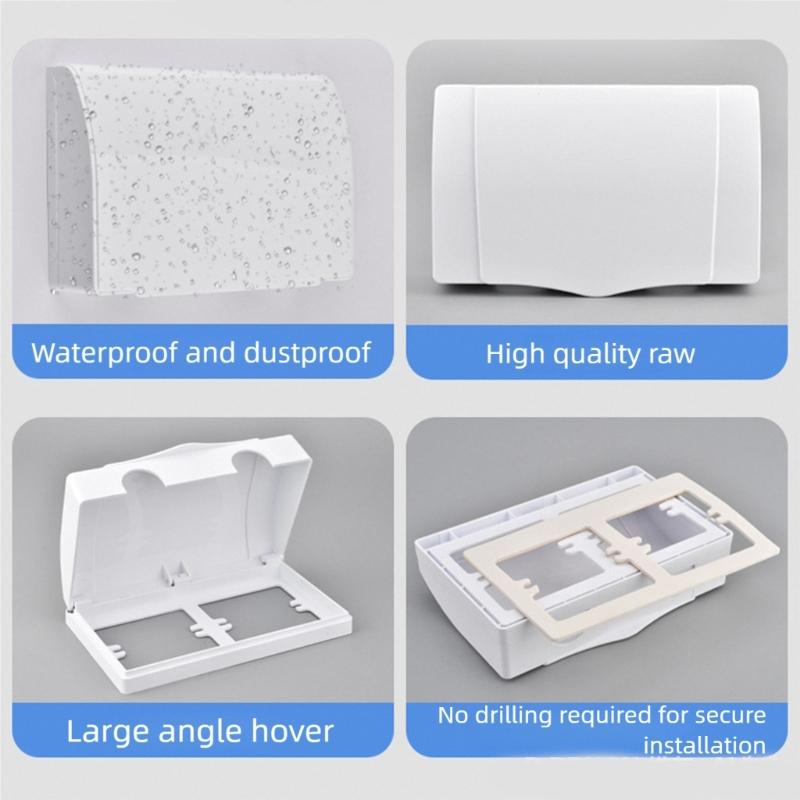 86 Type 2 Gang Outdoor Socket Waterproof Box Plastic Electrical Outlet Cover Receptacle Protectors Socket Case Box