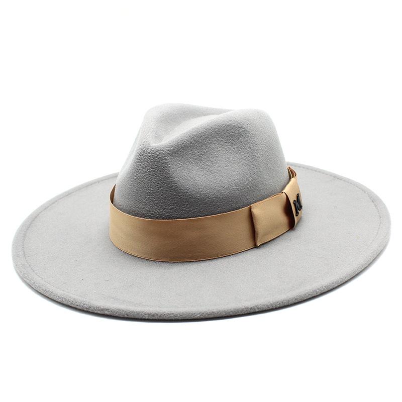 Wool Big-Brimmed Jazz Top Hat For Men And Women, Casual M Standard Big-Brimmed Jazz Hat 9.5Cm