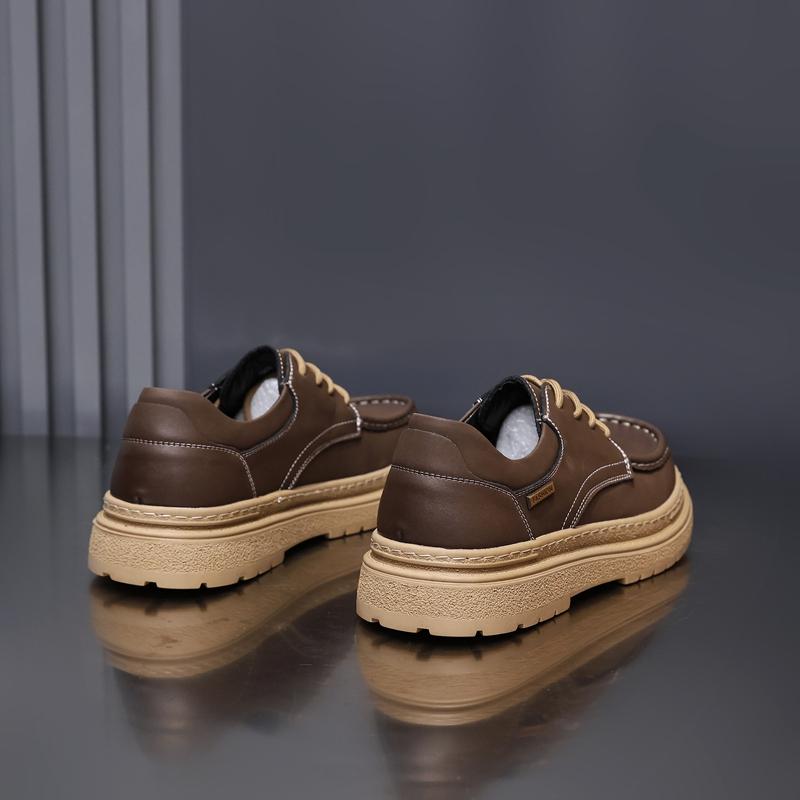 Fashion Golden Sapling Retro Business Shoes for Men Winter Autumn Genuine Cow Leather Daily Skateborad Shoes Male Trendy Leisure Shoe