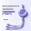 Retractable 3-in-1 USB Fast Charging Cable for Apple, Android, Type-C Devices