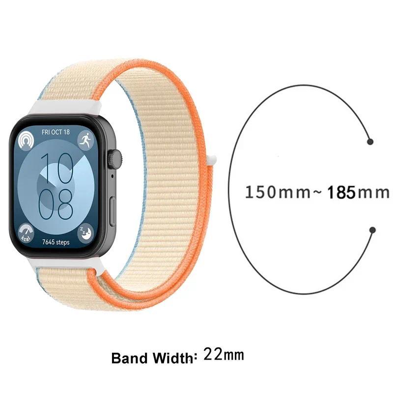 Nylon-Gewebeband für Huawei Watch Fit 4 Fit 4Pro Sport-Loop-Armband Austauschbares Armband für Huawei Fit 3 Zubehör