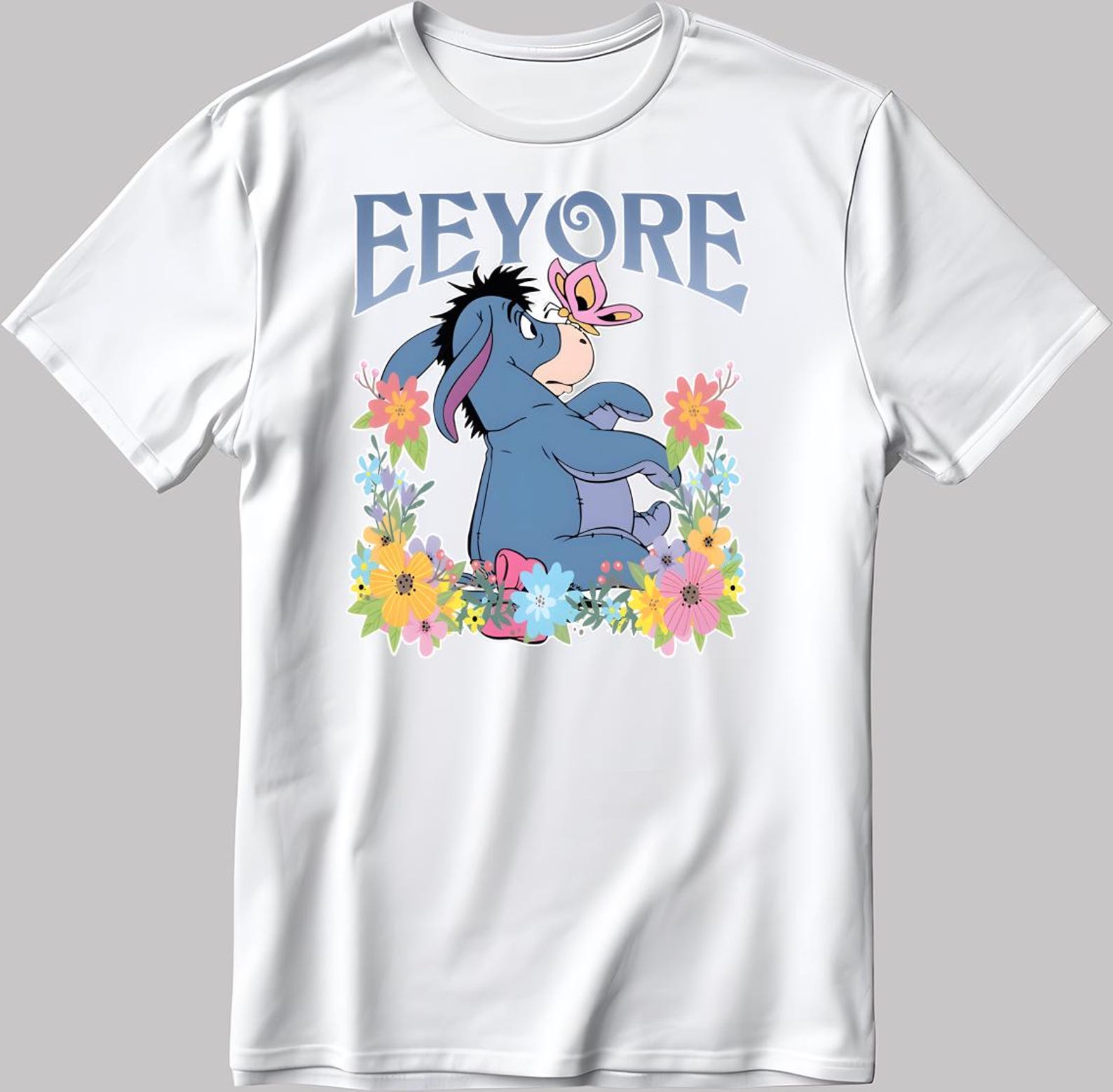 Cute Eeyore Floral T-Shirt, Disney Cartoon Style DE623 S