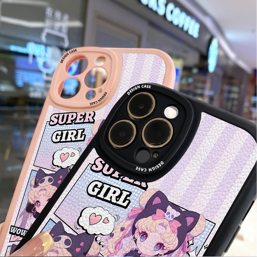 Slim Skin Feeling Cartoon Flowers Tulips Soft Silikon PU Kožený kryt Pouzdro na telefon pro Samsung Xiaomi Poco Redmi