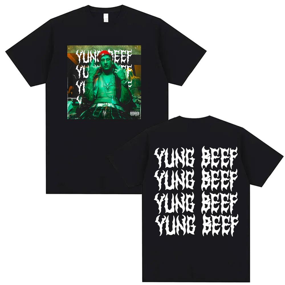 Rapper Yung Beef  Album Graphic 100%cotton men s shirt Y2k Hip Hop O-Neck Short Sleeve women s summer fashion oversized Tshirt M