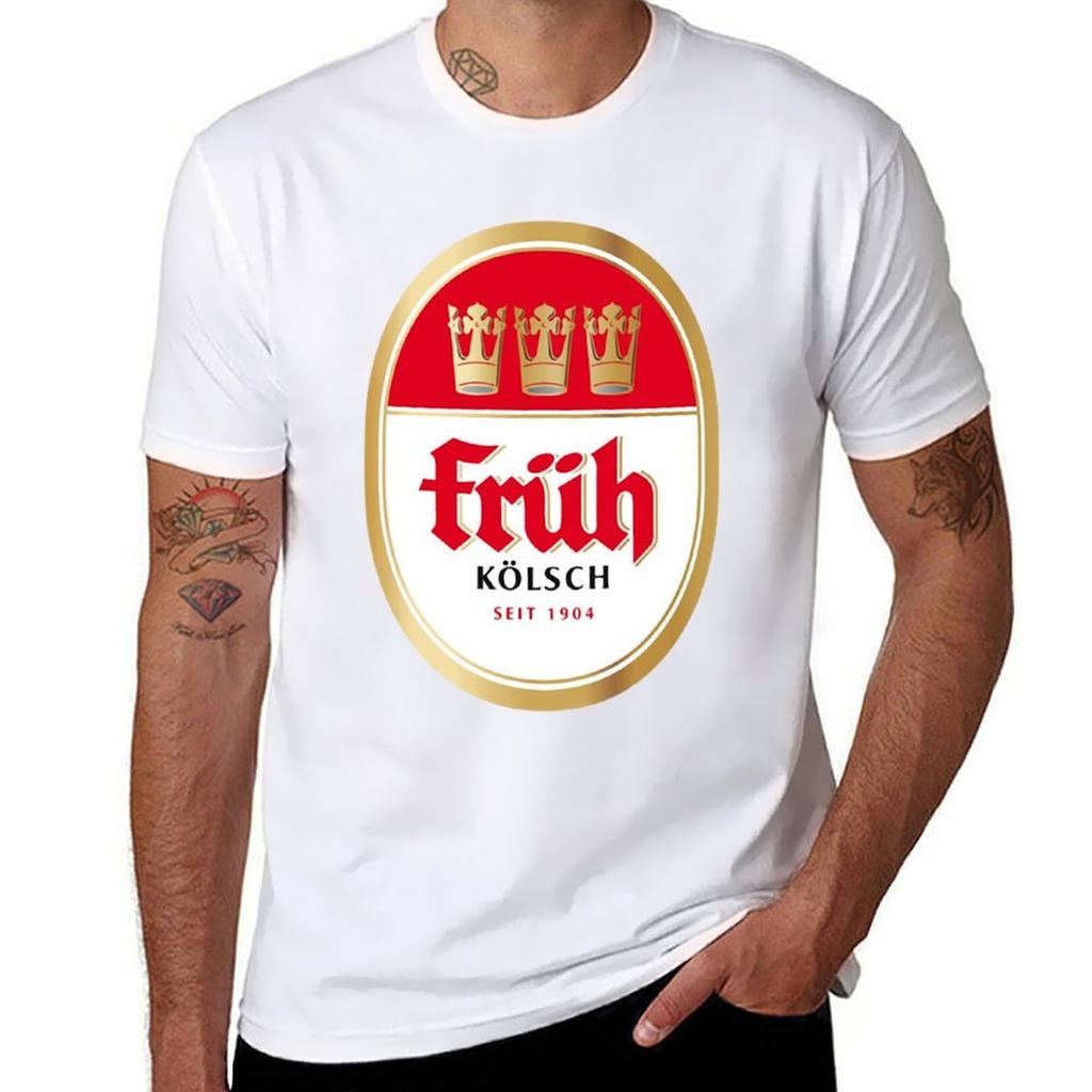 T-shirt Kolsch Fruh per ragazzi bianche ad asciugatura rapida moda coreana abbigliamento per uomo