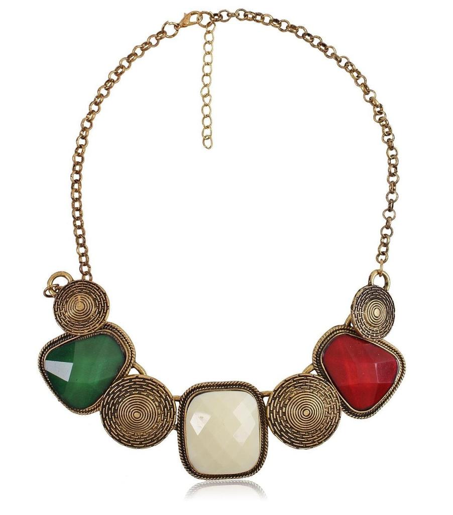 Necklace for Women (Multi-Color) (pi6605np), One Size, Metal, No Gemstone