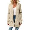Fashionable Women's Knitted Cable Cardigan Sweater Mid-length Twisted Rope Cardigan Coat