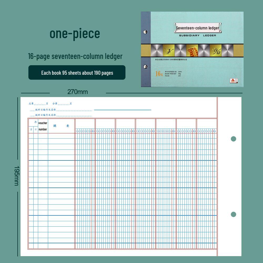 200-seitiges Loseblatt-Hauptbuch & Kassenbuch