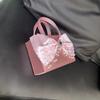 Ladies Handbag Bow Pearl Dinner Bag Cute Girl Street Shot Messenger