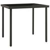 vidaXL Garden Dining Table Anthracite 80x80x72 Cm Glass and Steel
