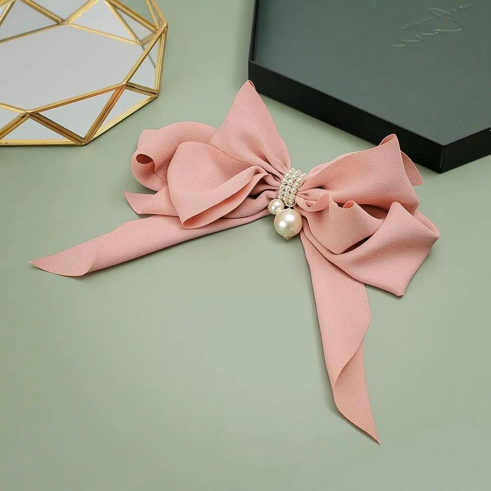 Hairpin Ribbon Pin Angel Scrunchie Butterfly Pearl Automatic Hairpin Pink Vidastory