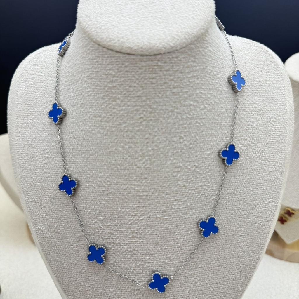 New Arrival10 Flower Four-leaf Clover Necklace Casualfashioneleganteasiest for Match Titanium Steel Necklace