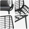 Garden Bench Black and Anthracite Poly Rattan