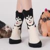 Cute Cartoon Husky Coral Fleece Socks Hedgehog Sweet Sleeping Socks Women Hosiery Funny Thicken Warm Socks Male/Famale