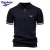 2026 Spring/Summer Embroidered New Men's Business Casual Woolen Polo Shirt, Flip Collar Knitted Polo Shirt, Short Sleeve