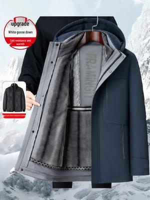 Herren Kapuzen Winter Daunenjacke mit herausnehmbarem Innenfutter und zusätzlicher Isolierung