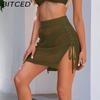 BITCED Sexy Bodycon Skirt - Lace-Up Hemline with Slit Women's Summer Skirt