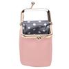 Étui à rouge à lèvres en cuir avec miroir Fermeture métallique Pochette de maquillage Mini étui cosmétique de voyage pour femmes Porte-cartes de crédit Cadeau