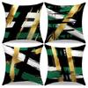 Heimdeko Modern Abstrakt Gold Grün Muster Kissenbezüge Muster Kissenbezug Geeignet für Sofa Schlafzimmer Auto Kissenbezug